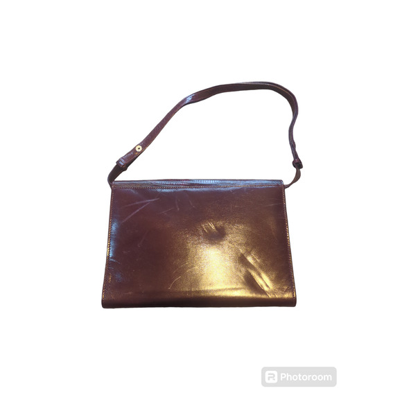 Vintage lizard envelope purse burgundy - Picture 3 of 3